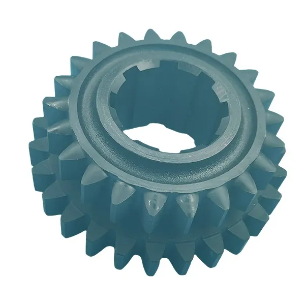 Transmission gear with synchronizer engagement dog teeth and cone