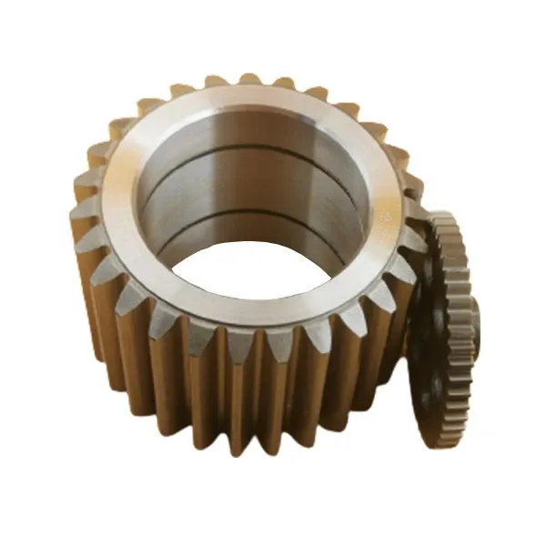 Mining jaw crusher drive pinion with tapered bore and keyway