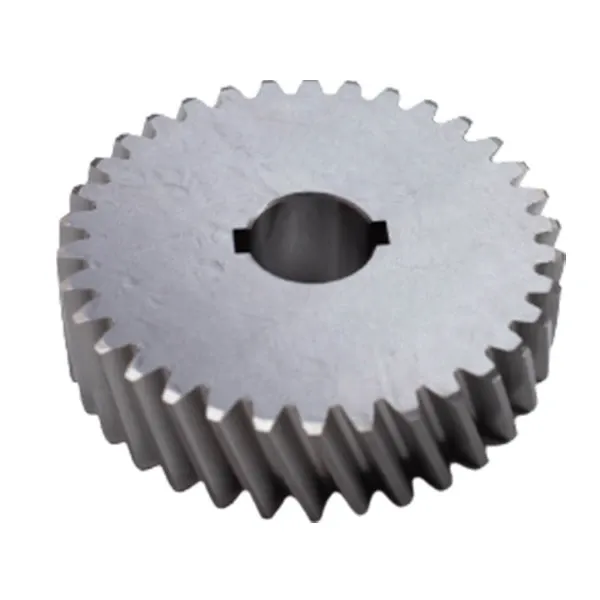 Dual cluster transmission gear with ground helical and spur steps